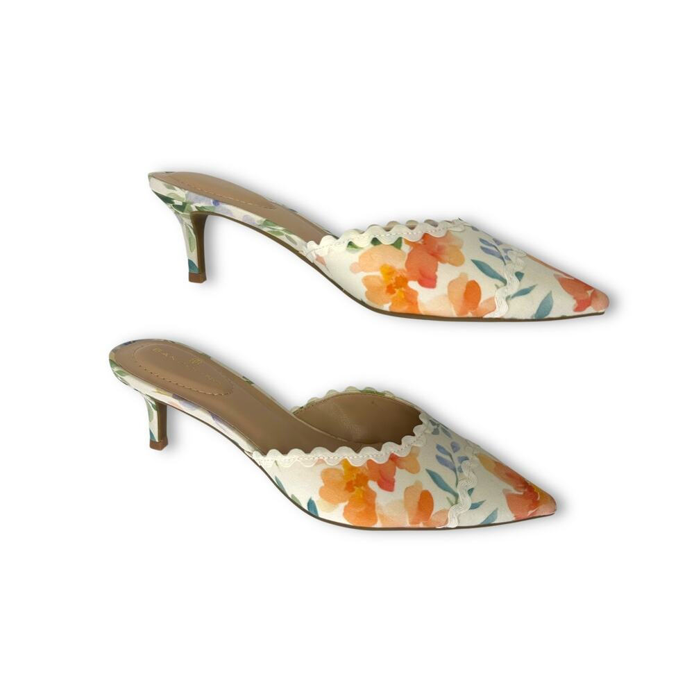 Bandolino Mymy Slip-on Pointy Toe Kitten Heel Dress Pumps 6.5 Light Pink Floral - Picture 3 of 12